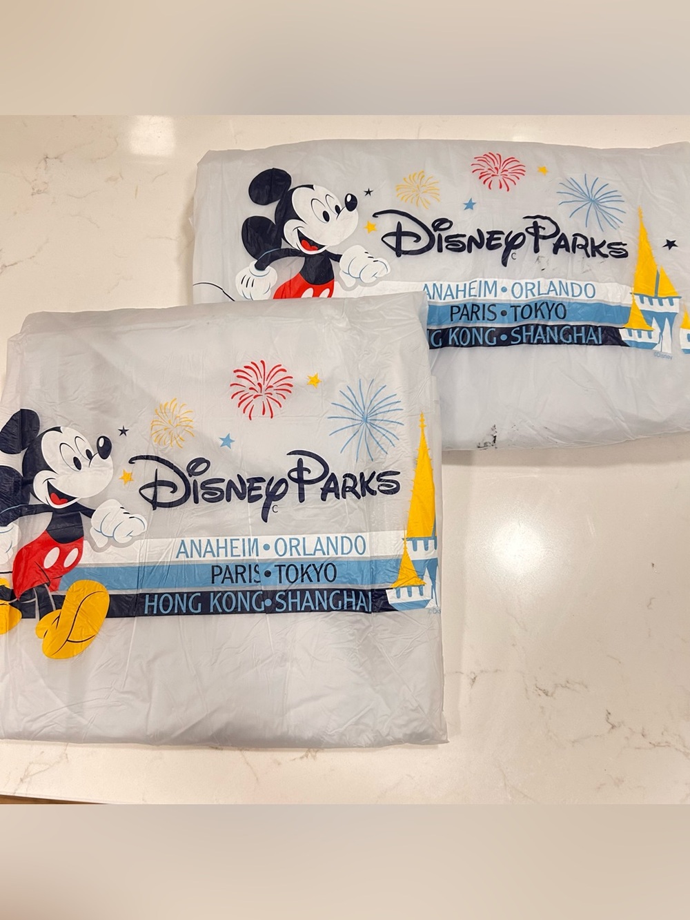 Lot of 2  Disney parks Child's Rain Poncho Parks Merchandise Mickey Mouse